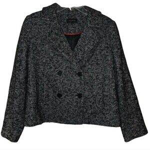 Talbot's Gray Textured Wool Blend Career Blazer Jacket